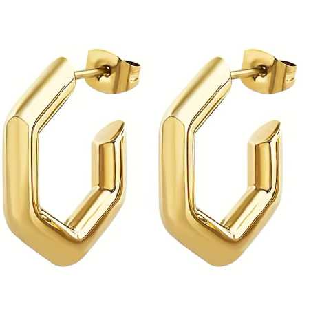 Módní pozlacené náušnice Hexagonia TJ3511 Breil