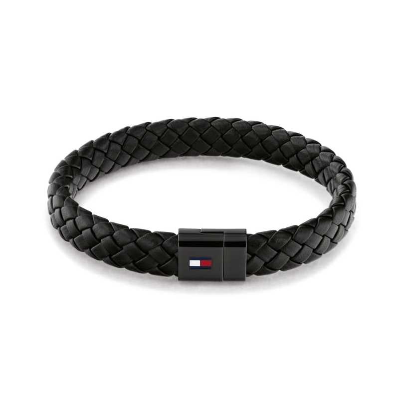 Černý kožený náramek s ocelovým zapínáním 2790331 Tommy Hilfiger Černý kožený náramek s ocelovým zapínáním 2790331 Tommy Hilfiger