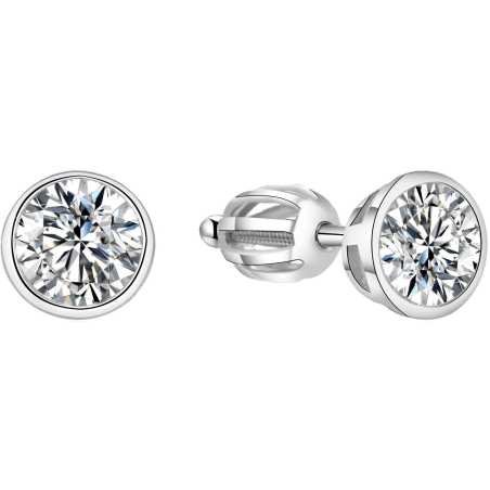 Stříbrné náušnice s třpytivým zirkonem AGUP1714S Beneto