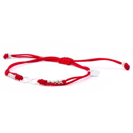 Šňůrkový červený kabala náramek Nekonečno AGB383 Beneto Exclusive