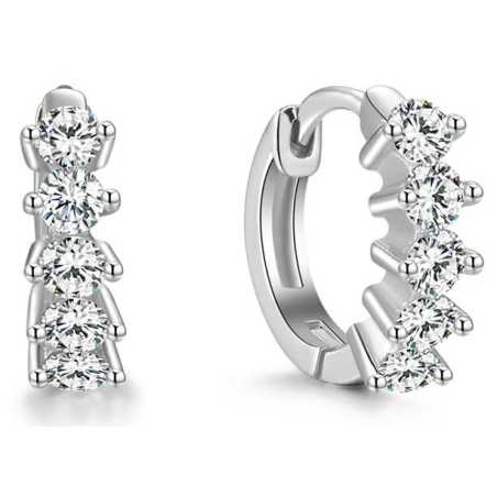 Kruhové stříbrné náušnice AGUC2235 Beneto