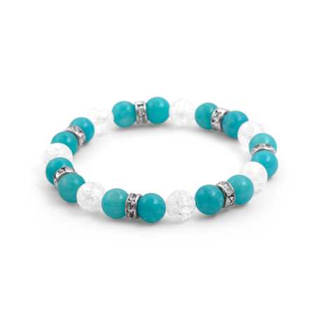 Korálkový náramek z jadeitu a křišťálu MINK72/18 Agato