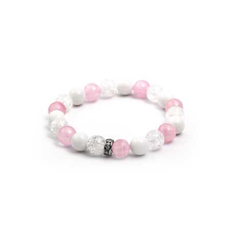 Korálkový náramek z jadeitu a křišťálu MINK104/17 Agato