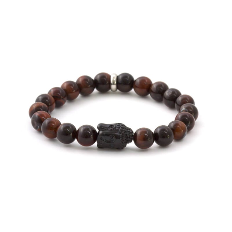 Korálkový náramek z tygřího oka MINK114 Agato / Délka: 17 cm