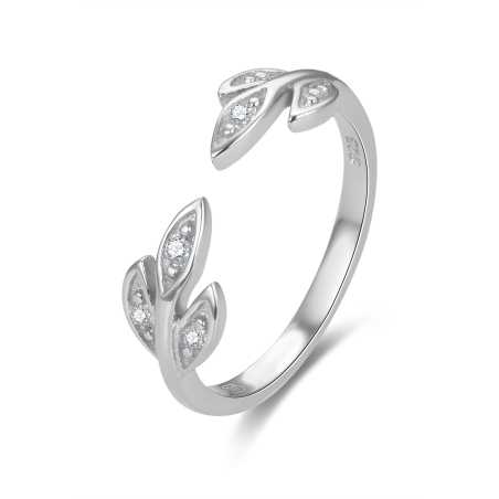 Půvabný stříbrný prsten se zirkony AGG474 Beneto