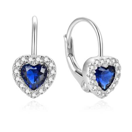 Něžné stříbrné náušnice ve tvaru srdíček AGUC2590DL Beneto