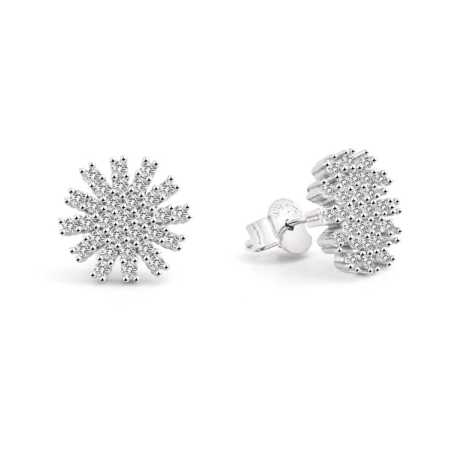 Blyštivé stříbrné náušnice Vločka AGUP2723 Beneto