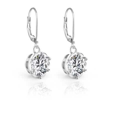 Výrazné stříbrné náušnice se zirkony AGUC2624 Beneto