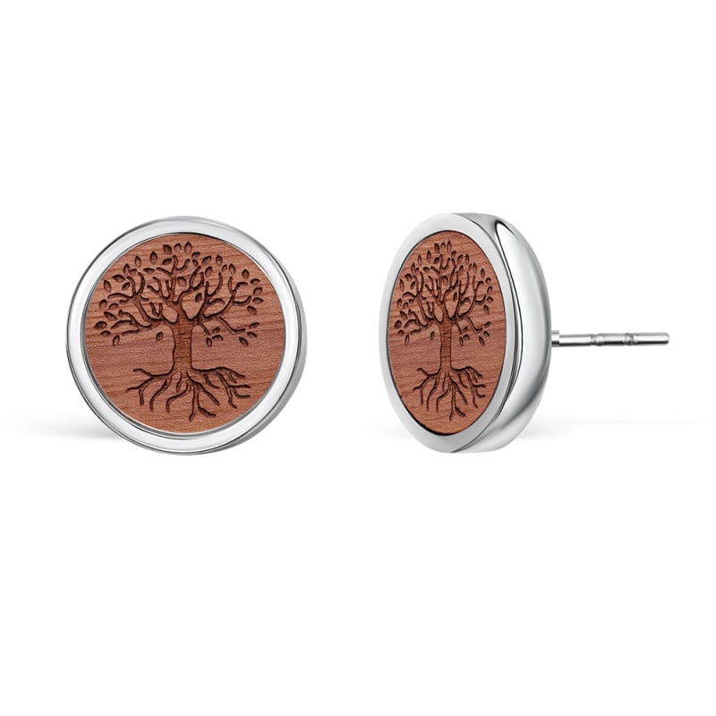 Stylové ocelové náušnice Strom života 41424.W2.E.03 Crystalp