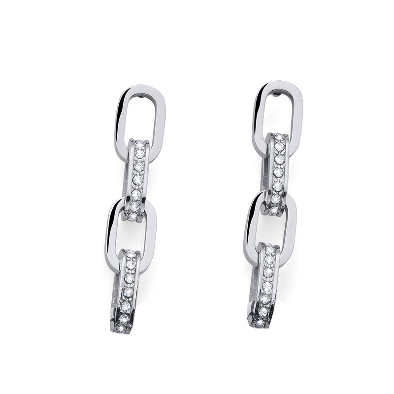 Trendy ocelové náušnice s krystaly Touch Link 40524.E Crystalp