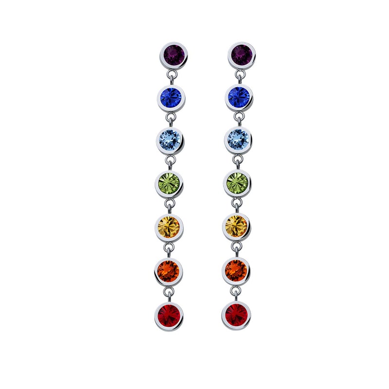 Dlouhé náušnice s barevnými krystaly Balance Post Chakra 42162.MUL.E Crystalp