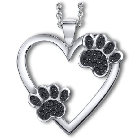 Hravý náhrdelník Srdce s tlapkami 30257.JET.R Crystalp