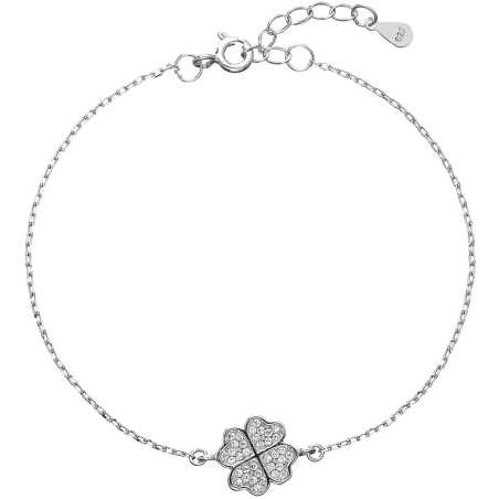 Stříbrný náramek se zirkony Čtyřlístek pro štěstí 13008.1 Evolution Group