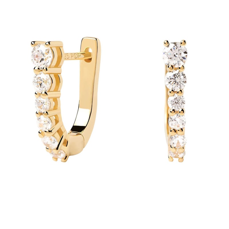 Elegantní pozlacené náušnice se zirkony RISE Gold AR01-804-U Pdpaola Elegantní pozlacené náušnice se zirkony RISE Gold AR01-804-U Pdpaola