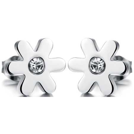 Drobné kytičkové náušnice s krystalem Troli