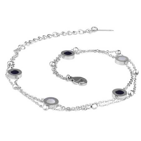 Dvojitý ocelový náramek na nohu s ozdobami Troli