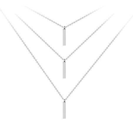 Trojitý ocelový náhrdelník s přívěsky Troli