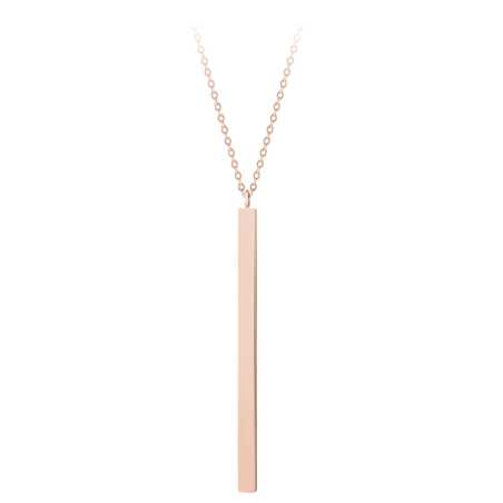 Dlouhý růžově zlacený náhrdelník s přívěskem Troli