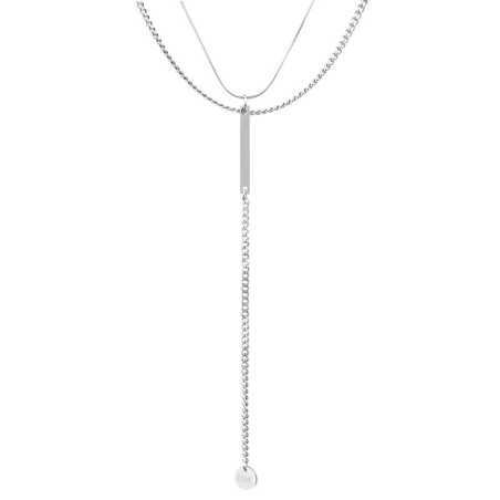 Elegantní dvojitý ocelový náhrdelník VGX1760S Troli