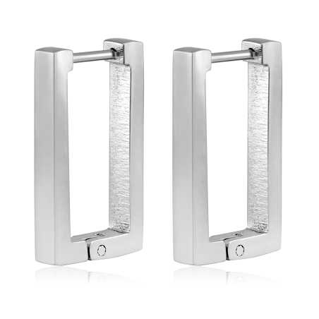 Moderní obdélníkové náušnice z oceli VGE633S Troli
