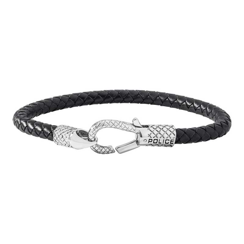 Černý kožený náramek pro muže Niland PJ26491BLB/01 Police Černý kožený náramek pro muže Niland PJ26491BLB/01 Police