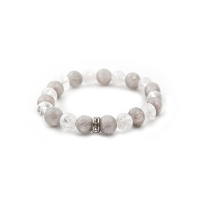 Korálkový náramek z nefritu a křišťálu MINK43/17 Agato