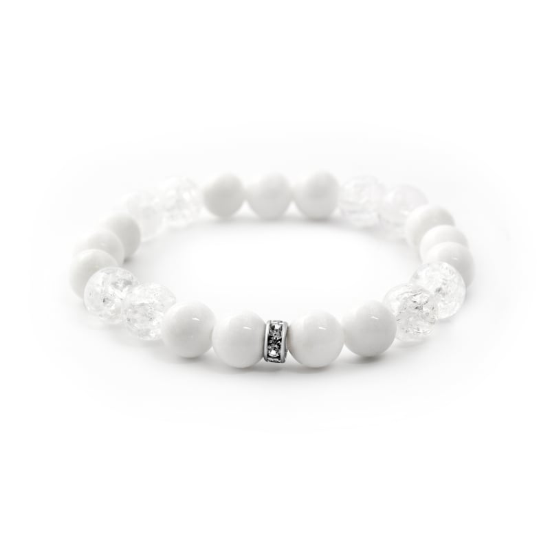 Korálkový náramek z jadeitu a křišťálu MINK28/17 Agato