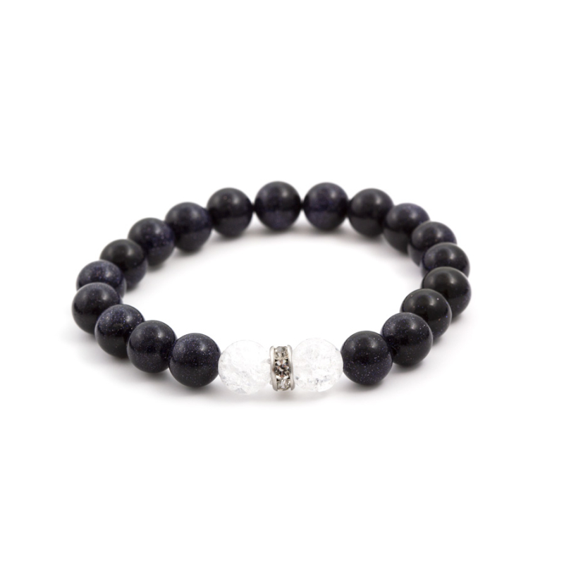 Korálkový náramek z avanturínu a křišťálu MINK26/17 Agato