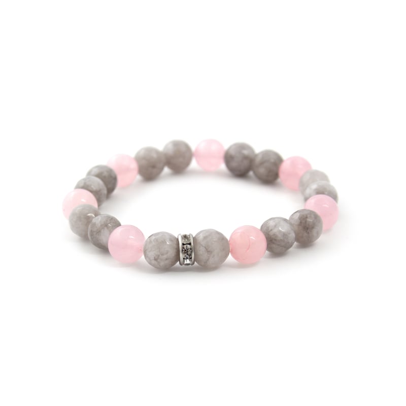 Korálkový náramek z jadeitu a růženínu MINK18/17 Agato