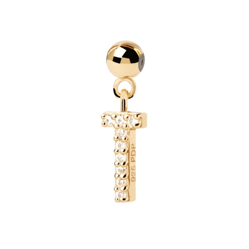 Pozlacený přívěsek "T" Charms CH01-069-U Pdpaola