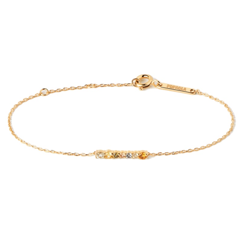 Půvabný pozlacený náramek se zirkony RAINBOW Gold PU01-788-U Pdpaola Půvabný pozlacený náramek se zirkony RAINBOW Gold PU01-788-U Pdpaola