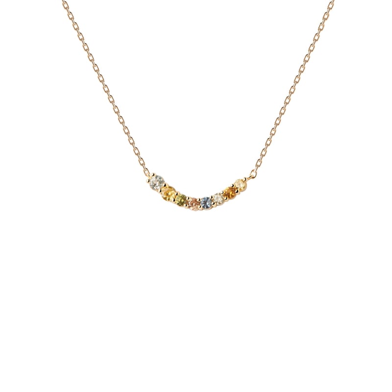 Jemný pozlacený náhrdelník se zirkony RAINBOW Gold CO01-859-U Pdpaola Jemný pozlacený náhrdelník se zirkony RAINBOW Gold CO01-859-U Pdpaola