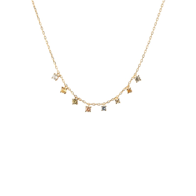 Něžný pozlacený náhrdelník s přívěsky RAINBOW Gold CO01-839-U Pdpaola Něžný pozlacený náhrdelník s přívěsky RAINBOW Gold CO01-839-U Pdpaola