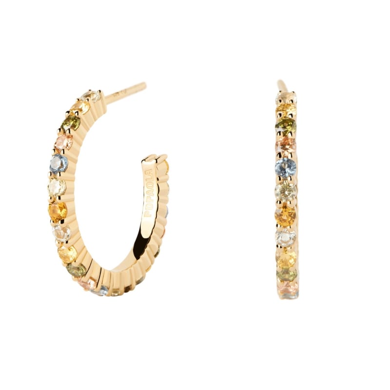 Pozlacené náušnice ze stříbra s třpytivými zirkony RAINBOW Gold AR01-B96-U Pdpaola Pozlacené náušnice ze stříbra s třpytivými zirkony RAINBOW Gold AR01-B96-U Pdpaola