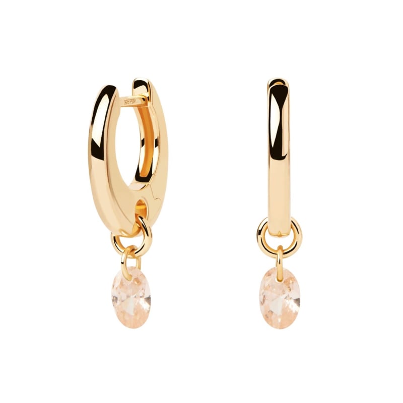Pozlacené kruhové náušnice s přívěsky Peach Lily Gold AR01-B93-U Pdpaola Pozlacené kruhové náušnice s přívěsky Peach Lily Gold AR01-B93-U Pdpaola