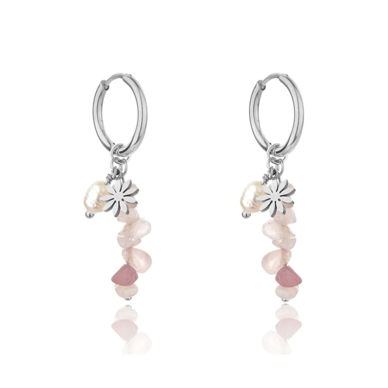 Půvabné ocelové kruhové náušnice 2v1 Norah EWE23054S Emily Westwood