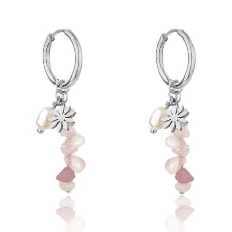 Půvabné ocelové kruhové náušnice 2v1 Norah EWE23054S Emily Westwood