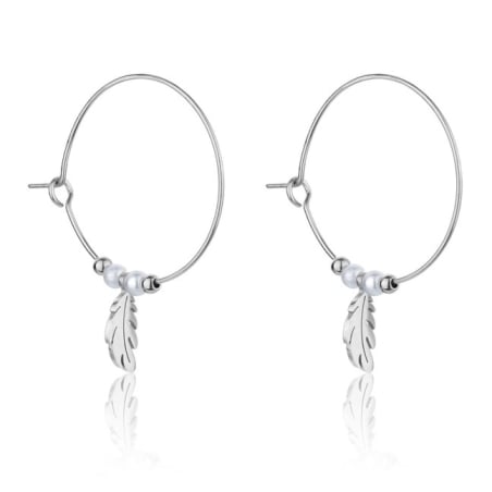 Ocelové náušnice kruhy s perličkami Ruth EWE23064S Emily Westwood