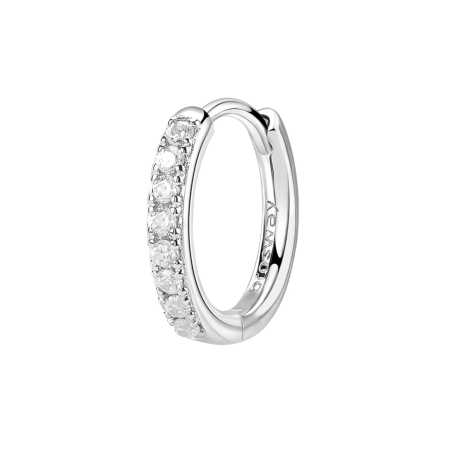 Stylová kruhová single náušnice Fancy Infinite White FIW89 Brosway