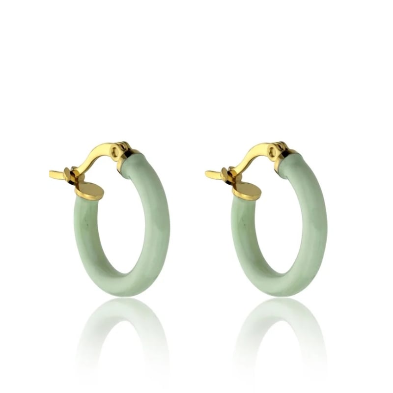 Pozlacené kruhy se smaltem Laura Green Earrings MCE23148G Marc Malone