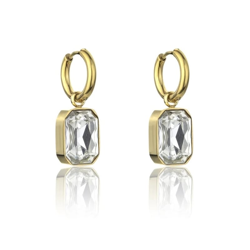 Pozlacené náušnice s čirými kamínky Royalty White Earrings MCE23153G Marc Malone Pozlacené náušnice s čirými kamínky Royalty White Earrings MCE23153G Marc Malone