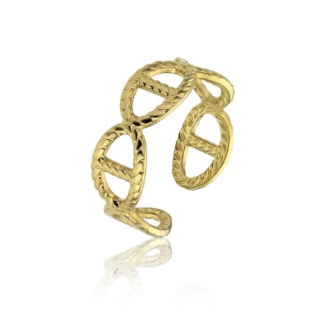 Pozlacený prsten z oceli Peyton Gold Ring MCR23005G Marc Malone