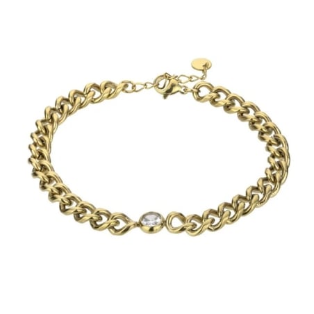 Slušivý pozlacený náramek Kendall White Bracelet MCB23079G Marc Malone