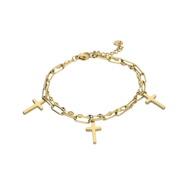 Pozlacený dvojitý náramek May Gold Bracelet MCB23045G Marc Malone