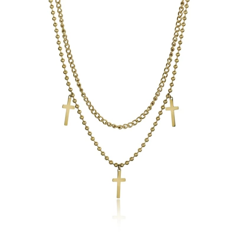 Dvojitý pozlacený náhrdelník Brooke Gold Necklace MCN23106G Marc Malone Dvojitý pozlacený náhrdelník Brooke Gold Necklace MCN23106G Marc Malone