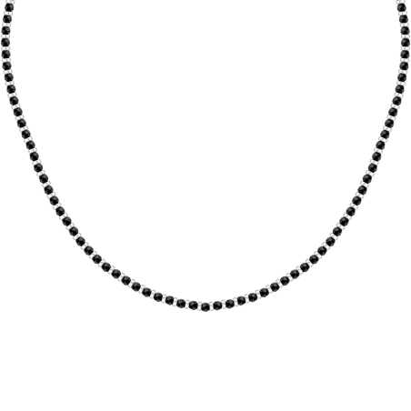 Stylový pánský náhrdelník s černými korálky Pietre S1728 Morellato