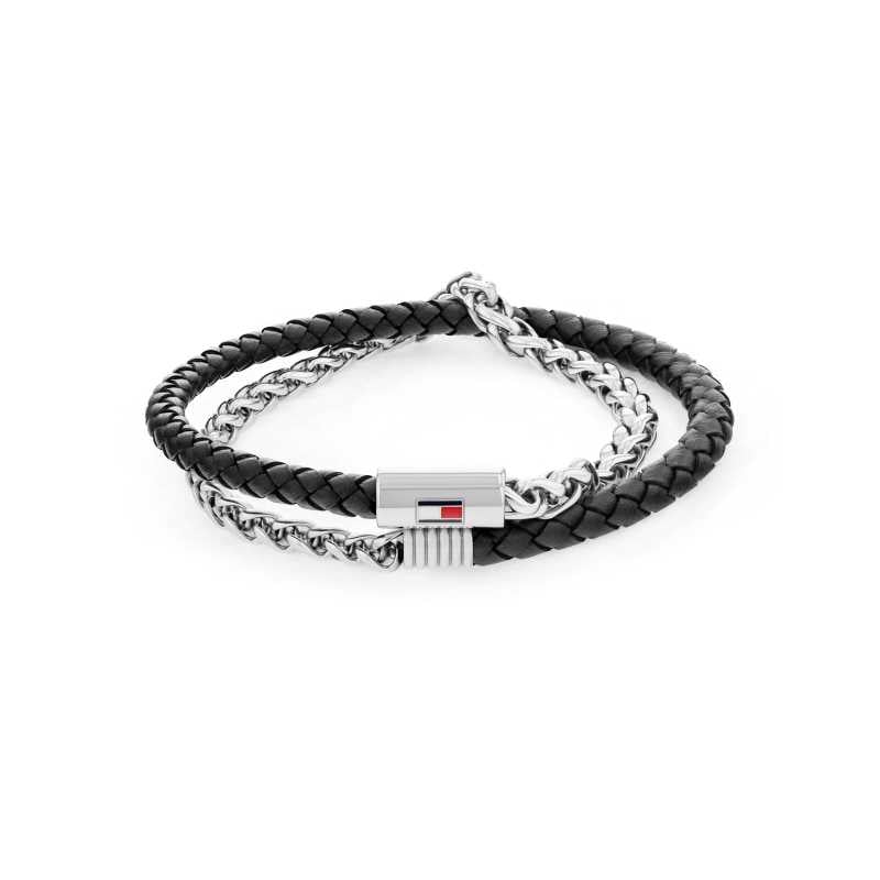 Dvojitý náramek z kůže a oceli 2790562 Tommy Hilfiger Dvojitý náramek z kůže a oceli 2790562 Tommy Hilfiger