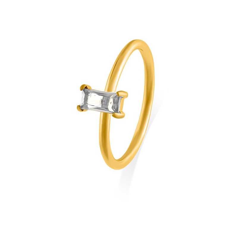 Půvabný pozlacený prsten s čirým zirkonem Troli / Obvod: 57 mm - 57 mm Půvabný pozlacený prsten s čirým zirkonem Troli / Obvod: 57 mm - 57 mm