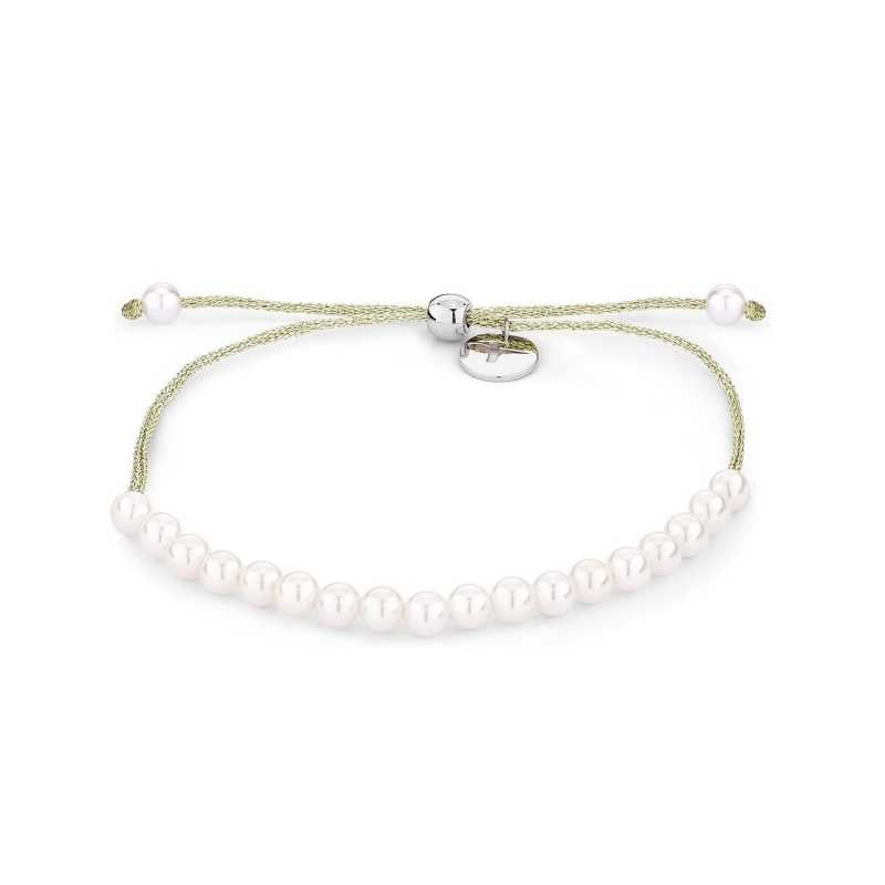 Slušivý šňůrkový náramek se syntetickými perlami TJ-0534-B-17 Tamaris
