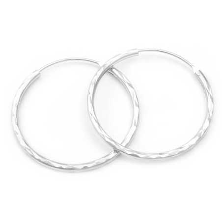 Třpytivé stříbrné kruhové náušnice AGUC2097/30/N Beneto